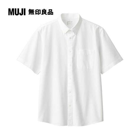 Muji 無印良品 男有機棉水洗牛津布扣領短袖襯衫 Pchome 24h購物