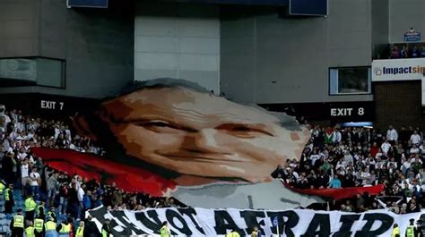 Legia Warsaw Fans Unfurl Huge Banner Of Pope John Paul II At Ibrox