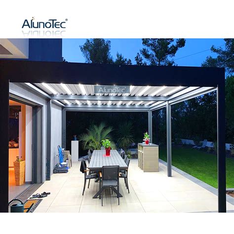 Elektrisches Zelt Einziehbare Markise Wasserdichte Aluminium Pergola