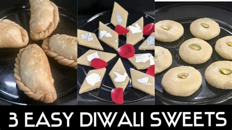 3 EASY DIWALI SWEETS RECIPES|Deepavali dessert recipes|Easy Diwali ...