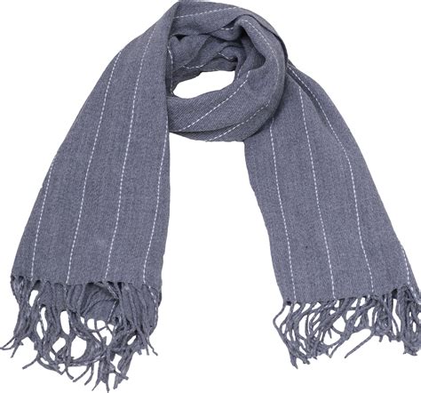 Stripped Scarf Women Men Warm Wool Like Shawl Grey White At Amazon