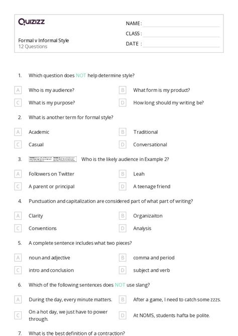 50 Voice In Writing Worksheets For 7th Grade On Quizizz Free And Printable