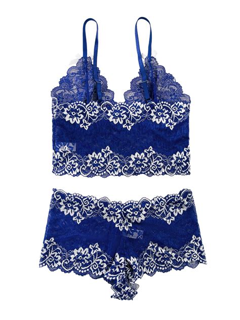 Snapklik Sexy Women Lace Pajamas Lingerie Set High Waist Sheer Sleepwear See Through