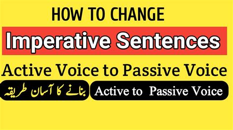 Passive Voice Of Imperative Sentences Imperative Sentences Passive