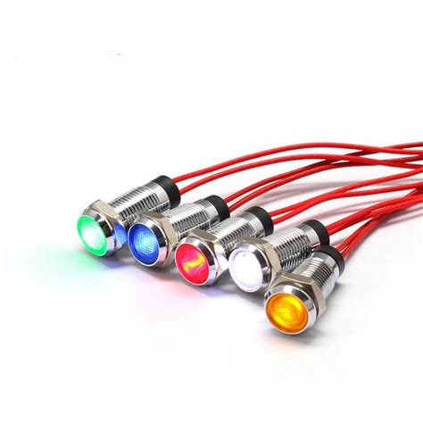 8mm Custom Short 110v Ip67 Metal Pilot Indicator Light Led Indicator