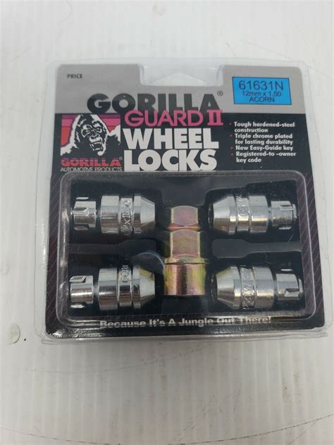 Gorilla Guard II Wheel Locks 12mm X 1 50 Bulge Acorn Chrome 12x1 5