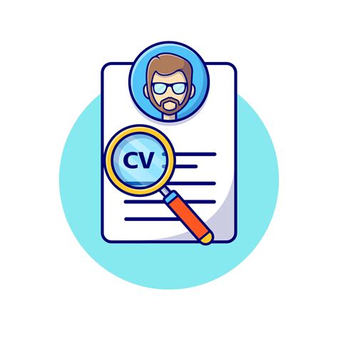 Curriculum Vitae Cartoon Vector Icon Illustration People Business Icon