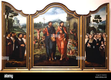 Triptyque De Saint Jacques Le Mineur Et Saint Philippe Huile Sur Bois