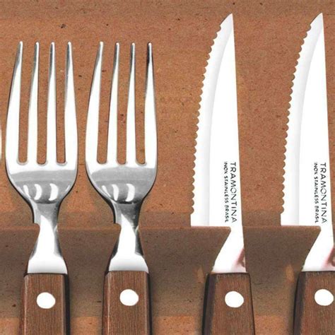 Tramontina® Churrasco 12pc Steak Knife And Fork Cutlery Set Wooden Ebay