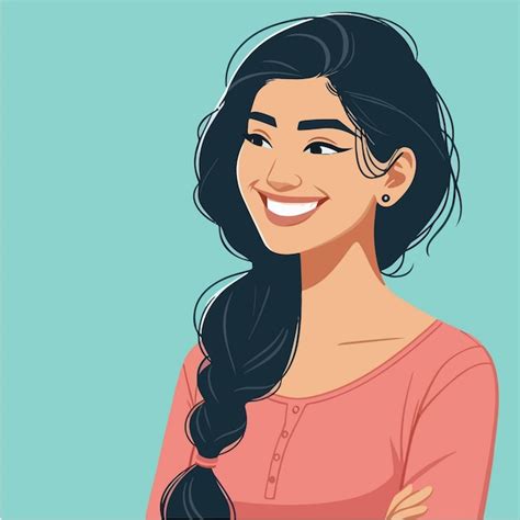 Ilustraci N De Un Avatar De Una Mujer Dulce Y Sonriente Vector Premium