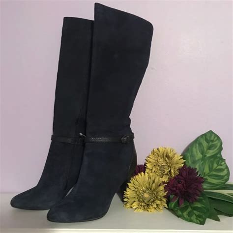 Alfani Shoes Alfani Navy Blue Suede Tosha Knee Boots Poshmark