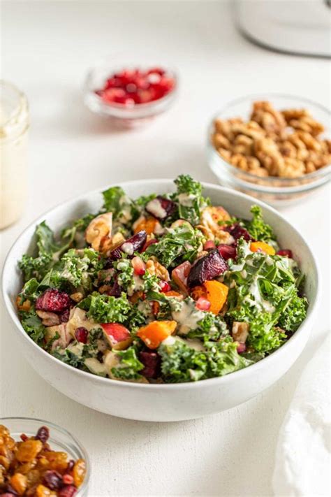 Fall Harvest Salad With Tahini Maple Dressing Running On Real Food