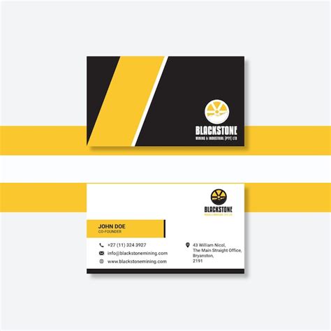 Premium Vector Black And Yellow Business Card Template Design