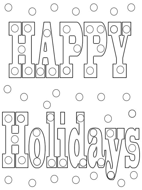 Happy Holidays Coloring Pages To Print,Printable,Free