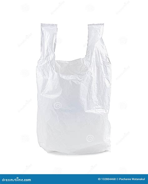 White Plastic Bag Isolated On White Background Stock Photo - Image of ...