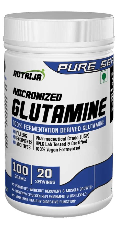 Nutrija Micronized Glutamine Powder Support Muscle Growth Recovery