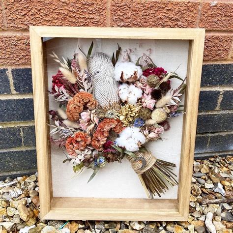 Wedding Flower Bridal Bouquet Preservation Keepsake Frame Etsy Dried