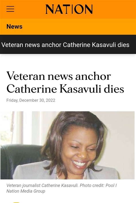 Rip Veteran Journalist Catherine Kasavuli Dies