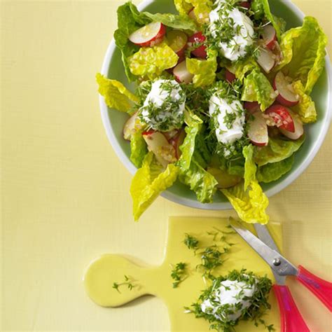 Radieschensalat mit Kresse Käse Nocken Rezept ESSEN UND TRINKEN