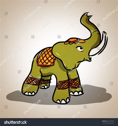 Elephant Comic Thai Style Illustration Vector 106575590 Shutterstock