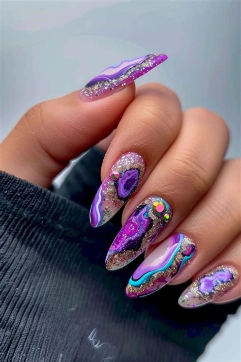 26 Gorgeous Geode Nail Art Designs To Gem Up Your Nails Dope Nail