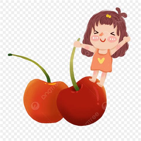 Cute Cherry Clipart Vector Cute Little Girl On Cherries Little Girl