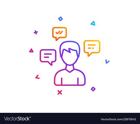 Chat Messages Line Icon Conversation Sign Vector Image