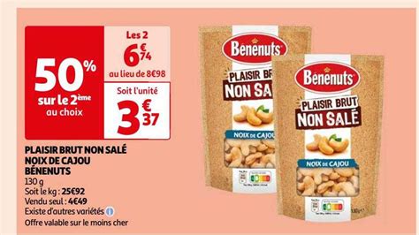 Promo Plaisir Brut Non Sal Noix De Cajou B Nenuts Chez Auchan