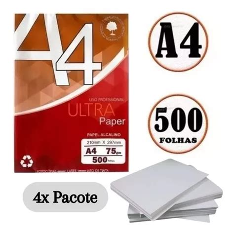 Folhas Sulfite A Gm Papel Alcalino Ultra Paper Parcelamento