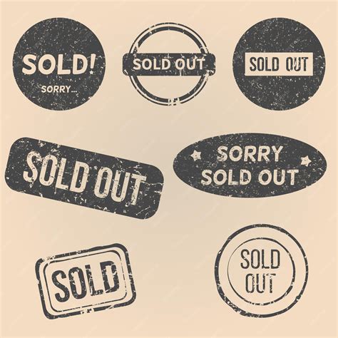 Premium Vector | Vector set of sold out stamps