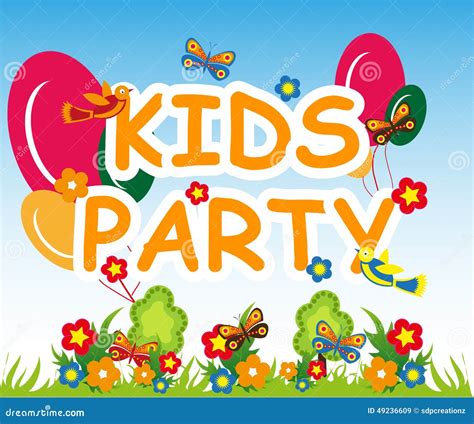 Kids party background stock illustration. Image of graphic - 49236609