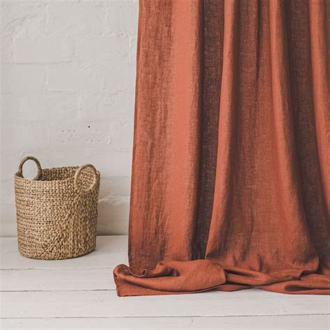 Burnt Orange Curtains Etsy