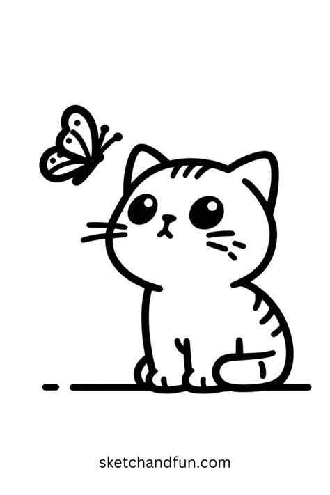 Desenho Fofo De Gato - 10