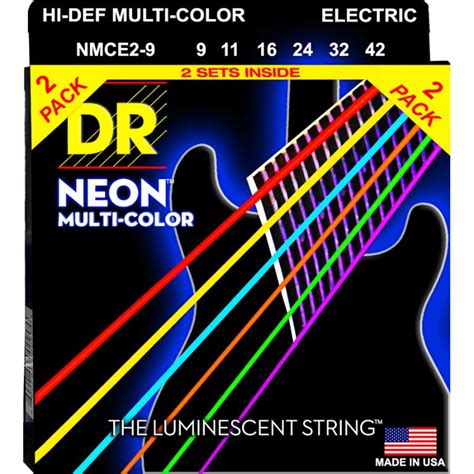 Paquete Set De Cuerdas Dr Strings Dr Neon Para Guitarra El Ctrica