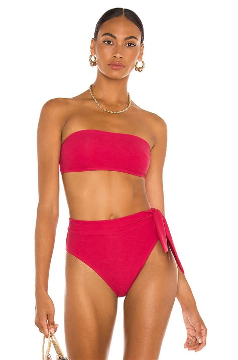 Zimmermann Separates Sculpt Bandeau Bra Bikini Top In Raspberry REVOLVE