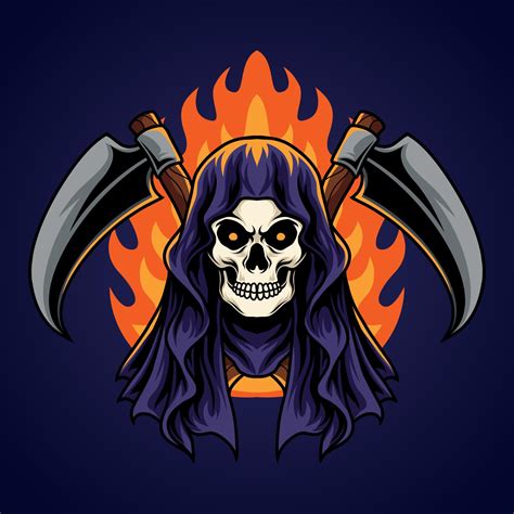 Grim reaper skull 6560446 Vector Art at Vecteezy