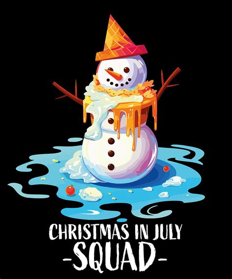 Christmas In July Snowman Ice Cream Digital Art By Toms Tee Store