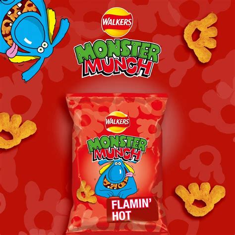Walkers Monster Munch FLAMIN HOT Snacks Crisps G Bags
