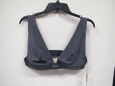 Nwt Skims Swim Plunge Bikini Top Color Gunmetal Size X Sw Plg