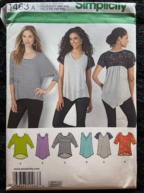 Simplicity 1463 Pattern Misses Knit Tops Uncut Sizes Xxs Xxl Etsy Canada In 2024 Knit Top