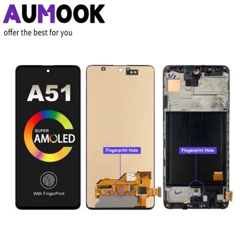 Super Amoled A51 Display With Fingerprint Mobile Phone LCD For Samsung