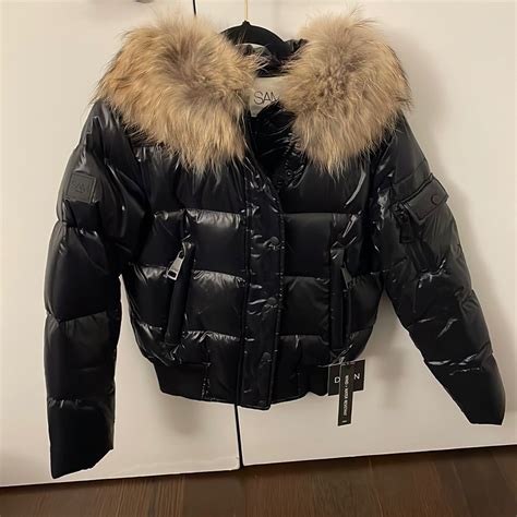 Sam Skyler Fur Trim Short Down Coat Gem