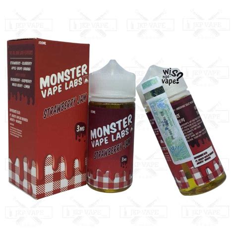 Jual Monster Vape Labs Strawberry Jam 100ml Liquid Vape