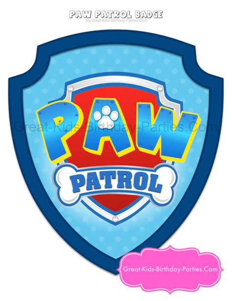 PAW PATROL BADGE Paw Patrol Birthday Paw Patrol | Etsy