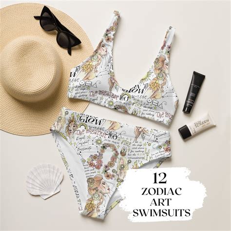 Zodiac Bikini Leo Two Piece Swimsuit Astrology Leo Taurus Swim Suit Leo