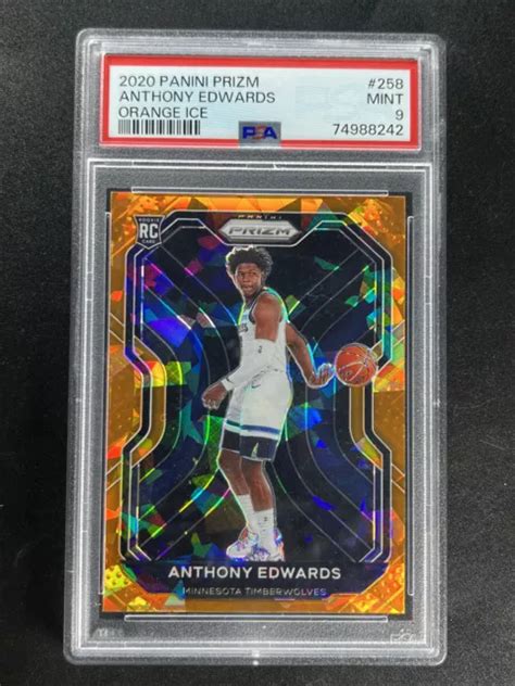 2020 21 PANINI PRIZM Anthony Edwards recrue glace fissurée orange RC