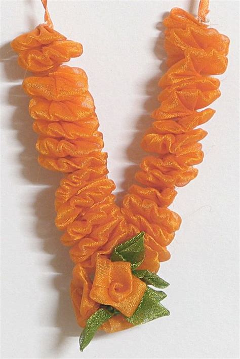 Saffron Satin Ribbon Artificial Flower Garland