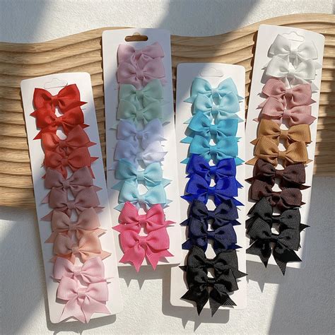 Solid Color Ribbon Hair Clips Para Beb S Meninas Handmade Bowknot