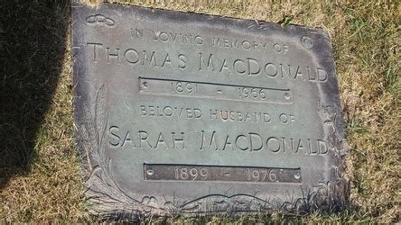 Thomas MacDonald 1891 1966 Mémorial Find a Grave