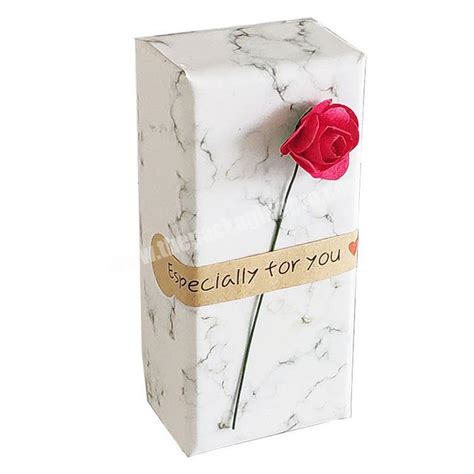 Luxury Portable Rectangular Rigid Cardboard Jewelry Long Stem Roses Box